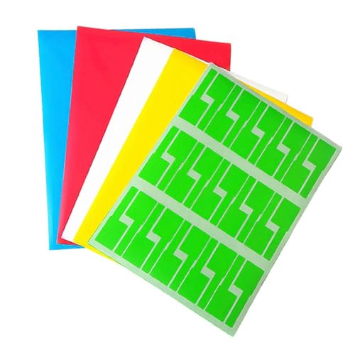 Housoutil 15 Blatt P Förmige Netzwerkkabel Etiketten Mehrfarbige Selbstklebende Blanko Labels zur Identifikation von Kabeln für Büro und Zuhause Zufällige Farbe von Housoutil