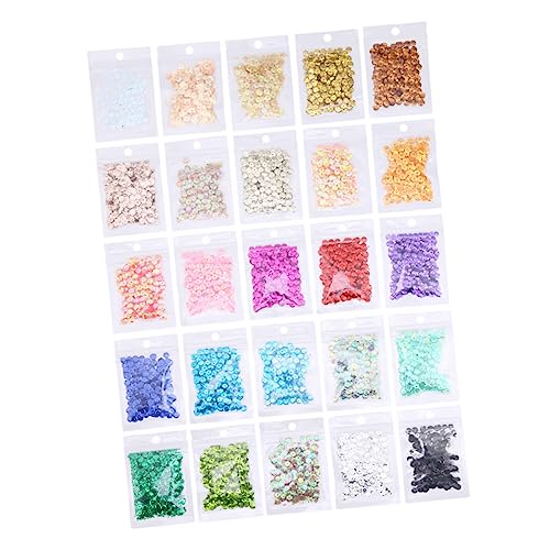 Housoutil 15 Packungen Stück Perlenblattmaterial klobiger Glitzer Basteln nähen Größe funkeln klein Handwerk perforierte Pailletten Bekleidungsmaterial runde Pailletten Zufällige Farbe von Housoutil