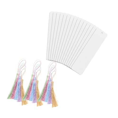 Housoutil 15 Sätze Lesezeichen-Widget schmucklos Lesezeichen Quasten Lesezeichen mit Quasten Etikett rechteckige Lesezeichen Acryl-Rohlinge Lesezeichen für Handwerkslehrer die Seide von Housoutil