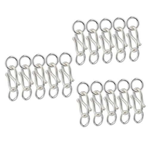 Housoutil 15 Stck. S Haken Verschluss aus Sterling Silber Schmuckverschluss mit DIY Armband und Kettenzubehör Nickelfrei Einfach zu Befestigen für Schmuckherstellung und Bastelprojekte von Housoutil