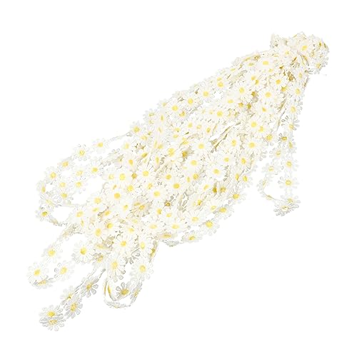 Housoutil 15 Stickerei wasserlösliche Spitze Dekorationen Nähband nähen Blumen Randbeschnitt klein winzig Nähbesatz, Verzierung, Spitzenband bestickte Spitze Polyester Yellow von Housoutil