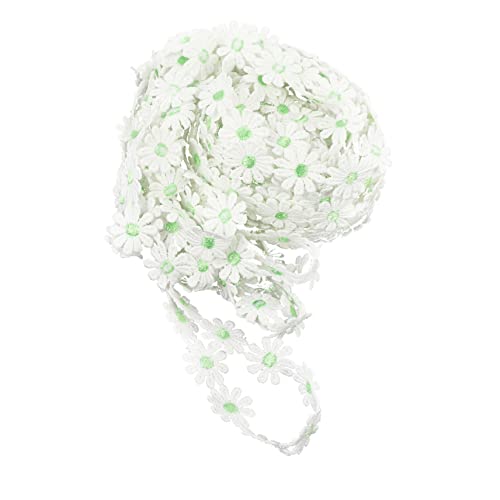 Housoutil 15 Stickerei wasserlösliche Spitze Gänseblümchen-Spitzenband gemustert Braut- Blumen Handwerk Bastelspitze Hochzeitsapplikation Spitze Spitzenbesatz Polyester Green von Housoutil
