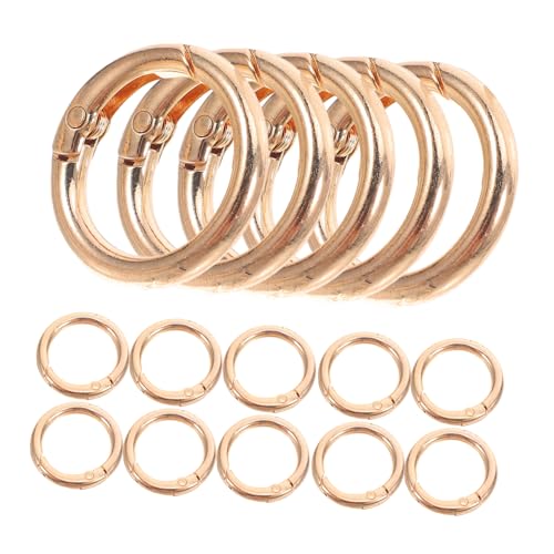 Housoutil 15 Stück Keyring -Federschnalle Federclips Schlüsselanhänger, robust Ö bastelzeug steckschnalle schlüsselringe Sprungring Schmuck Schlüsselbundschnallen aus Zinklegierung Golden von Housoutil