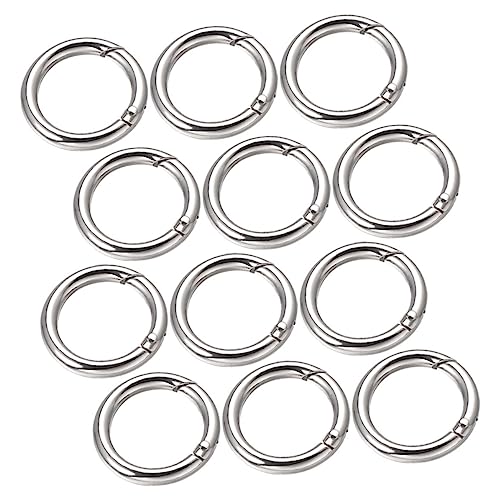 Housoutil 15 Stück Keyring -Federschnalle packetbandrollen schlüsselanhänger Karabinerhaken gurtband Stichworte Ringe für Sprungring Schmuck feder schlüsselring schnalle Zinklegierung Silver von Housoutil