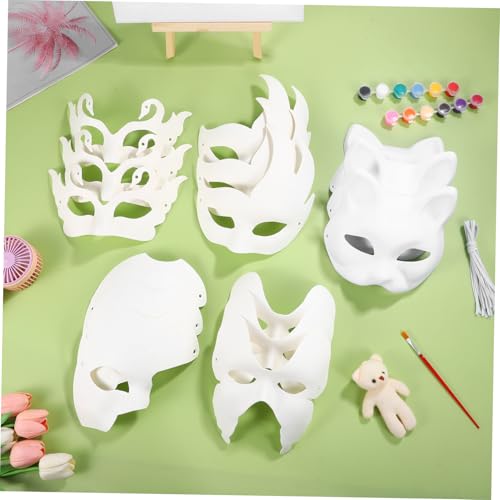 Housoutil 15 Stück Teiliges Diy Masquerade Masken aus Papierpulp Bemalbare Tiergesichts Masken Leicht und Formstabil für Halloween Fasching Cosplay und Maskenbälle von Housoutil
