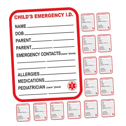 Housoutil 15 Stück Teiliges Medizinische Id Aufkleber für Selbstklebende Notfall Sicherheitsetiketten Auffälligem Haftstark und Einfach Anzubringen für Kindersitze und Autos Housoutil 15 Stück Teiliges Medizinische Id Aufkleber für Selbstklebende Notfall Sicherheitsetiketten Auffälligem Haftstark und Einfach Anzubringen für Kindersitze und Autos von Housoutil