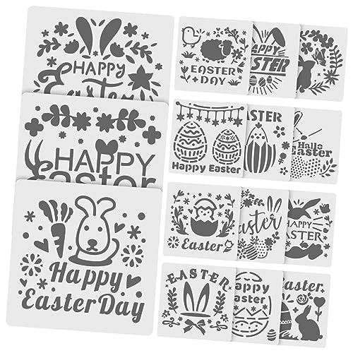 Housoutil 15 Stück Teiliges Ostern Schablonen für Malerei Wiederverwendbare Vorlagen für Diy Osterdekorationen Geeignet für Verschiedene Bastelprojekte und von Housoutil