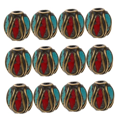 Housoutil 15 Stück Teiliges Tibetische Spacer Perlen Handgefertigt Nepal Messing Schmuckzubehör Antiker Stil für DIY Armband Halskette Ohrring Bastelbedarf von Housoutil