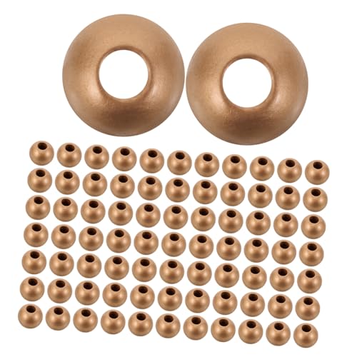Housoutil 150 Stück Große Runde Holzperlen mit Großem Loch Leichte DIY Schmuckperlen für Armbänder Halsketten Vielseitige Bastelperlen aus Glattem Holz für Kreative Schmuckprojekte von Housoutil