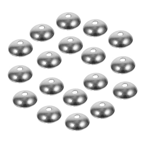 Housoutil 150 Stück Perlenhut edelstahlkügelchen bastelbedarf beads for jewellery Schmuckkappen Armbandzubehör Wohnung Perlenkappen für Perlen Endkappen Perlen Kappen Rostfreier Stahl Silver von Housoutil