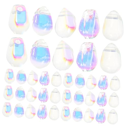 Housoutil 150 Stück Tropfenperlen aus Glas Schmuck Schüttgut bunt Fallen runden für wohnungseinrichtung wohnungsdeko halsketten svarowksy halskette armbandage Reize DIY-Perlen lose Colorful von Housoutil