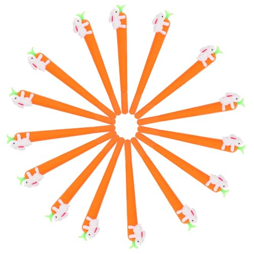 Housoutil 15Stücke Karottenform Gel Stifte Kawaii Schreibstifte Für Büro Und Schule Niedliche Kaninchen Kugelschreiber Für Kreative Notizen Und von Housoutil