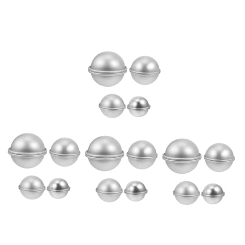 Housoutil 16 Paare Halbkreis Badeform Aluminiumlegierung Halbkugel Backform für Diy Badebomben und Kuchen Praktische Backmould für Kreative Projekte von Housoutil
