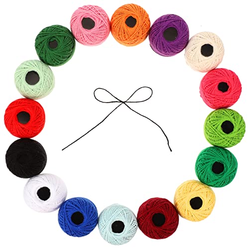 Housoutil 16 Rollen Kreuzstichfaden Fäden Stickstränge Stickgarn Stickerei Nähgarn Stickfaden Stoff Kreuzen Nähen Anfänger Nähfaden -kit Handgenähter Baumwollfaden Diy Nähset Baumwolle von Housoutil