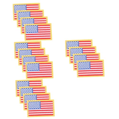 Housoutil 16 Stk. Teiliges Amerikanische Flagge Aufnäher zum Aufbügeln und Nähen Wiederverwendbare Stoffflicken für Kleidung Schuhe DIY Basteln Leichte Kompakte zum Reparieren und Verzieren von Housoutil