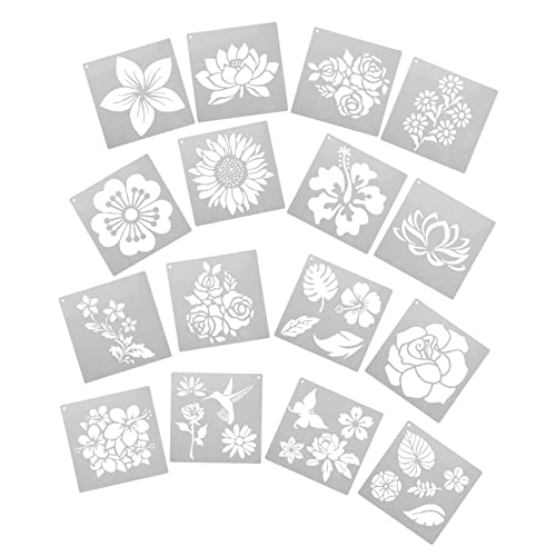 Housoutil 16 Stück Blumenzeichnungsvorlage Blumenschablone Hochzeit Für Blumen- Blätter Anlage Wandschablone Große Schablonen Zum Malen Willkommen Malerei Pflanzen Schablone Das Haustier von Housoutil