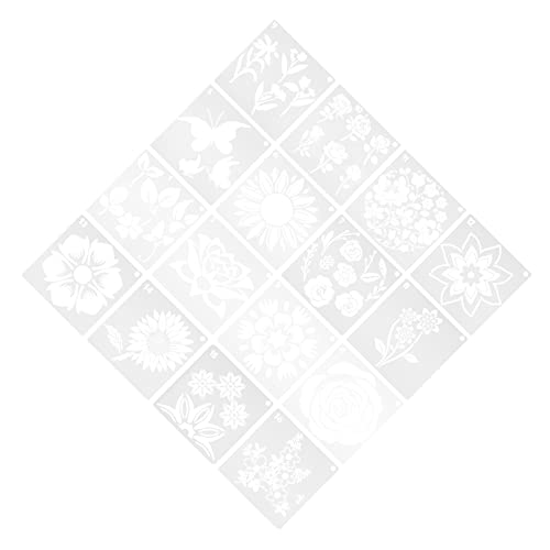 Housoutil 16 Stück Teiliges Diy Schablonenset für Wandmalerei Wiederverwendbare Schablonen für Kunstprojekte mit Verschiedenen Sonnenblumenmustern Sicher und Geruchlos für Wände und Böden von Housoutil