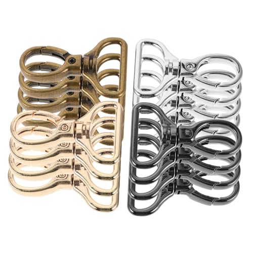 Housoutil 16 Stück Teiliges Metall-lobsterhaken mit D-ring Drehbare Karabinerhaken für DIY Schmuck Schlüsselanhänger Rucksäcke und Kreative Zubehörherstellung von Housoutil