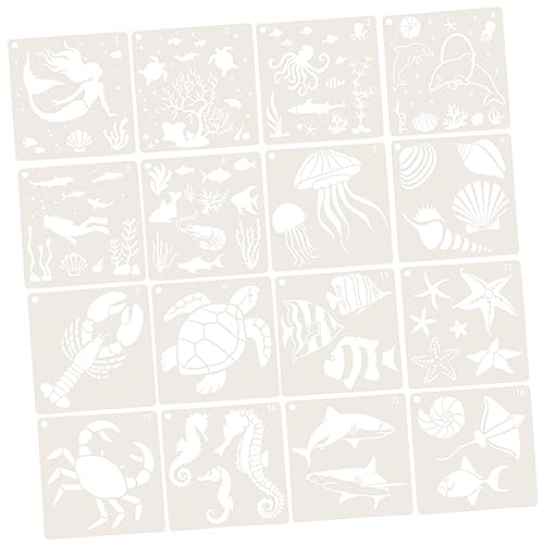 Housoutil 16 Stück Teiliges Schablonen für Unterwasserwelt Kreative Malvorlagen für Wiederverwendbar für Scrapbooking DIY Projekte und Wanddekoration Housoutil 16 Stück Teiliges Schablonen für Unterwasserwelt Kreative Malvorlagen für Wiederverwendbar für Scrapbooking DIY Projekte und Wanddekoration von Housoutil