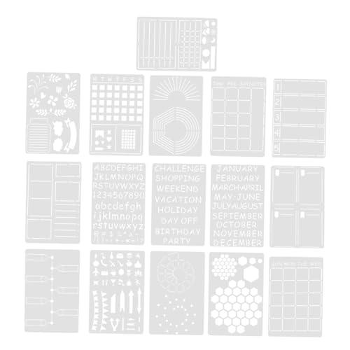 Housoutil 16 Stück Teiliges Wiederverwendbare Schablonen für Planer Vorlagen für Diy Kinderkunstprojekte und Scrapbooking Hochwertigem Kunststoff Leicht und Tragbar Housoutil 16 Stück Teiliges Wiederverwendbare Schablonen für Planer Vorlagen für Diy Kinderkunstprojekte und Scrapbooking Hochwertigem Kunststoff Leicht und Tragbar von Housoutil