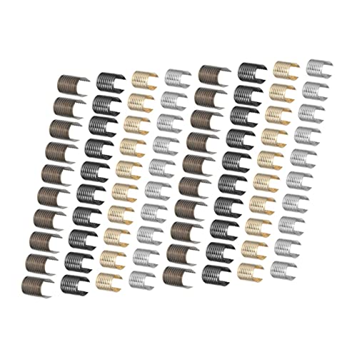 Housoutil 160Stücke Lederseil Clips Mit Eisenverschluss Zylindrische Lesezeichen Quasten Clips Gunmetal Und Antik Für DIY Schmuckherstellung von Housoutil