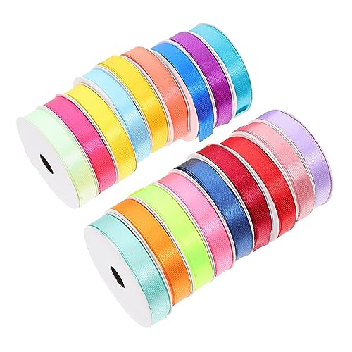 Housoutil 18 Rollen Geschenkverpackungsband Vielseitiges Polyesterband für Diy Dekorationen Hochzeit Party pro Farben Langlebig für Haarschleifen und Verpackungen von Housoutil