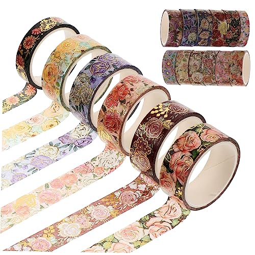Housoutil 18 Rollen Washi-tape Dekorationsband Aufkleber Ästhetisch Blumen- Scrapbooking Farbig Klebstoff Papier Klebeband Uv Blumenbänder Gänseblümchen-aufkleber Japanisches Papier von Housoutil