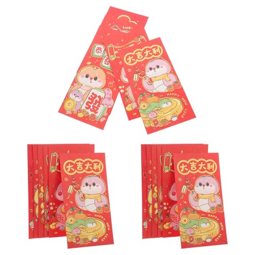 Housoutil 18 Stück rote Umschlagtasche Hongbao Geldhalter Festival-Umschlag Chinesisches Neujahrsumschlag chinesische neujahrsgeldumschläge chinseerote Umschläge roter Umschlag Perlenpapier von Housoutil
