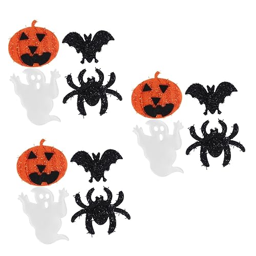 Housoutil 180 Stck. Teiliges Halloween Diy Applikationen Stoff mit Kürbis Geist Spinne Bunte Bastelpatches für Kreative Handarbeiten und Festliche Dekorationen von Housoutil