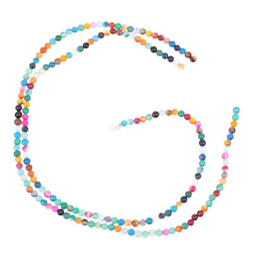 Housoutil 180 Stück Perlen aus Naturstein lose runde Perle Schmuckzubehör Perlen für Armbänder Lose Perlen Armbänder Perlen dekorative Steinperlen Achat Colorful von Housoutil