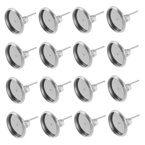 Housoutil 180 Teiliges Set Aus Stahl Mm Ohrstecker Rund Zum Basteln Ohrring Lünetten Tassen Ting Stopper Tasse Edelstahl Schmuckunterlagen Flache Pfosten Lünette Cabochon Tings von Housoutil