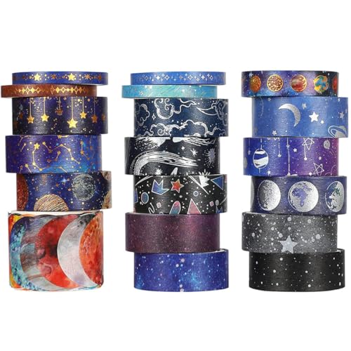 Housoutil 19 Rollen Washi Tape Set mit Traumhaften Sternenhimmel Mustern Dekorative Klebebänder für DIY Handarbeiten Scrapbooking Tagebücher und Planer für Bastelprojekte und Housoutil 19 Rollen Washi Tape Set mit Traumhaften Sternenhimmel Mustern Dekorative Klebebänder für DIY Handarbeiten Scrapbooking Tagebücher und Planer für Bastelprojekte und von Housoutil