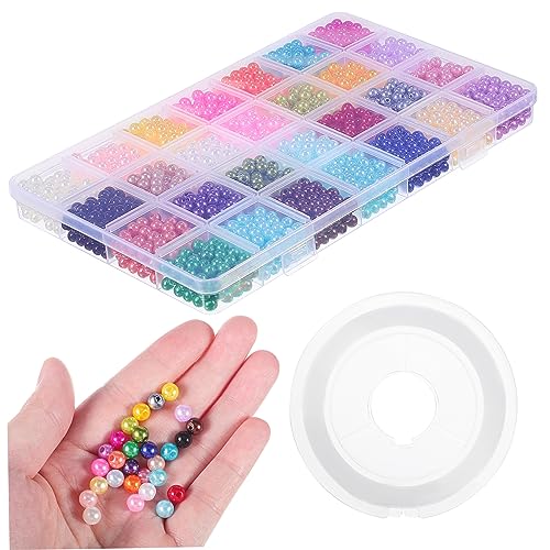 Housoutil 1960 Stück Faux Perlen Bastelperlen Runde Lose Perlen mit Elastischem Band für DIY Schmuckherstellung und Bastelprojekte Housoutil 1960 Stück Faux Perlen Bastelperlen Runde Lose Perlen mit Elastischem Band für DIY Schmuckherstellung und Bastelprojekte von Housoutil