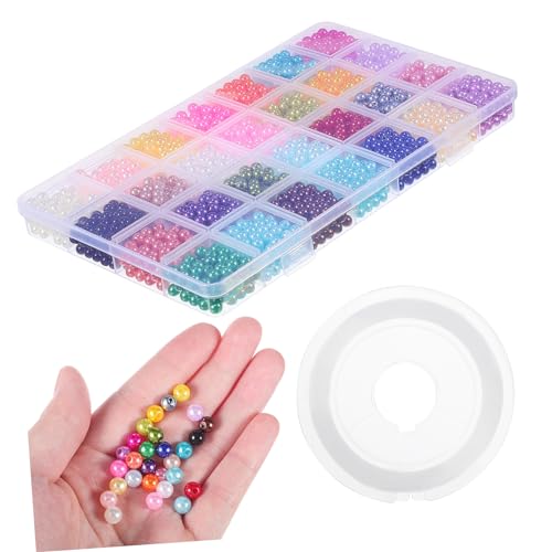 Housoutil 1960 Stück Perlen Bunte Bastelperlen Künstliche Perlen für Armbänder und DIY Schmuckherstellung mit Elastischem Band Housoutil 1960 Stück Perlen Bunte Bastelperlen Künstliche Perlen für Armbänder und DIY Schmuckherstellung mit Elastischem Band von Housoutil