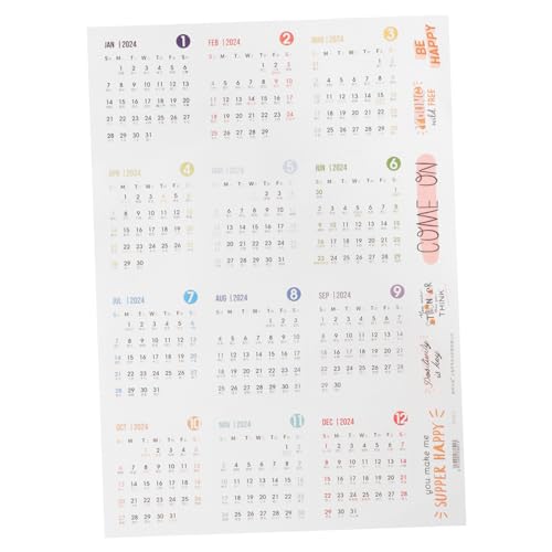 Housoutil 1Blatt Kalenderaufkleber Aufkleber Für Notizbuch DIY Monatsplaner Dekoration Für Scrapbooking Leicht Und Praktisch Für Büro Und Schule von Housoutil