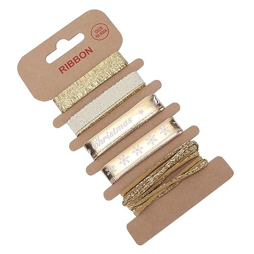Housoutil 1M Weihnachtliches Stoffband Set Muster Geschenkverpackungsband Für DIY Dekorationen Für Blumensträuße Und Bastelprojekte von Housoutil