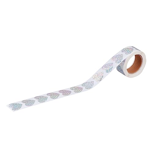Housoutil 1Rolle DIY Geschenkverpackungsaufkleber Glänzende Dichtungsaufkleber mit Herzmotiven Selbstklebend für Kreative Bastelprojekte Dekorieren von Geschenken von Housoutil