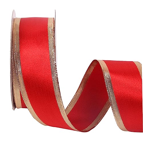 Housoutil 1Rolle Geschenkbänder Rot Party Yards Glänzende Geschenkverpackung für Geburtstagsgeschenke Blumenarrangements und Feierlichkeiten DIY Dekorationsbänder von Housoutil