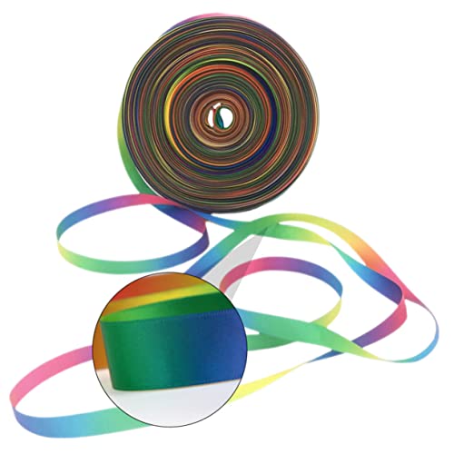 Housoutil 1Rolle Geschenkband Doppeltes Satinband Für DIY Projekte Partydekoration Geschenkverpackungen Und Bastelarbeiten Bunten Farbverläufen von Housoutil