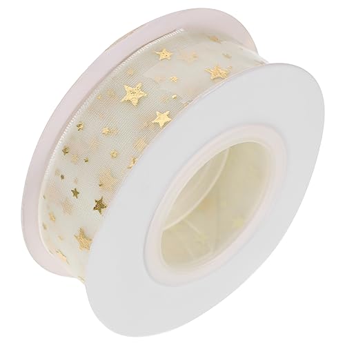 Housoutil 1Rolle Geschenkband Hochwertiges Satinband Für Verpackungen DIY Festlichkeiten Hochzeit Bastelarbeiten Und Elegantes Dekoband Mit Sternenmotiv von Housoutil