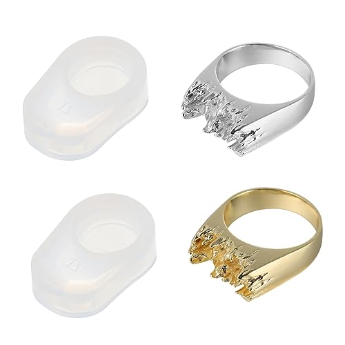 Housoutil 1Satz DIY Epoxidharz Silikonform Teiliges für Schmuckgestaltung Silber Flexible Kristallformen für Einzigartige Ringe und Handgemachte von Housoutil
