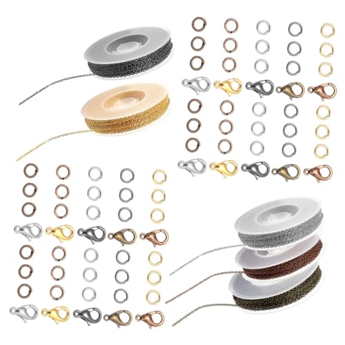 Housoutil 1Satz Metallkette Für Schmuckherstellung Mit Hummerverschlüssen DIY Zubehör Für Armbänder Und Halsketten Verschlüsse Farben von Housoutil