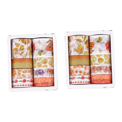 Housoutil 2 Boxen Washi Tape Boxen mit Dekorativem Klebeband für Scrapbooking Journaling und DIY Projekte Hochwertiges mit Starkem Kleber für Dekorationen von Housoutil