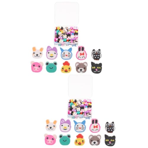 Housoutil 2 Boxen Weicher Keramik -Perlenschmuck für Herstellung Miniatur Party Reiz DIY-Cartoon-Perlen Perlen zum Basteln Schmuckperlen aus Cartoon lose Perlen Polymer-Ton von Housoutil