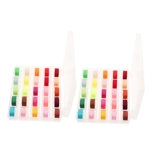 Housoutil 2 Karton Sewing Machine Thread Kit Set Vorgewickelte Polyester Spulen mit Transparentem Kunststoff Bobbin Aufbewahrungsbox für Effiziente Fadenorganisation und Heimnähen Housoutil 2 Karton Sewing Machine Thread Kit Set Vorgewickelte Polyester Spulen mit Transparentem Kunststoff Bobbin Aufbewahrungsbox für Effiziente Fadenorganisation und Heimnähen von Housoutil