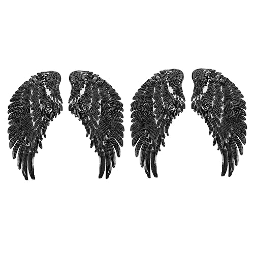 Housoutil 2 Paare Gestickter Stoffaufnäher Flügel Patches Applikation geformt für bügeleisen flügel kleidung applikation Mode -Pailletteneisen auf dem Patch Polyester Black Housoutil 2 Paare Gestickter Stoffaufnäher Flügel Patches Applikation geformt für bügeleisen flügel kleidung applikation Mode -Pailletteneisen auf dem Patch Polyester Black von Housoutil