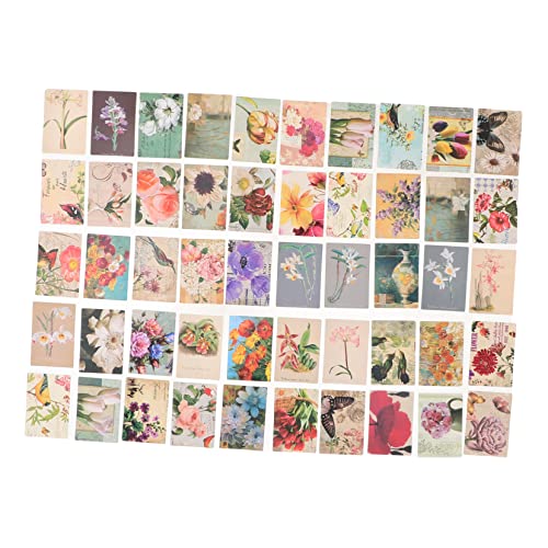 Housoutil 2 Packungen Notizkarte Mini-Vintage-Papier Scrapbooking -Papier Schreiben tragbar dekoratives Mini-Notizbuch Handbuch Aufkleber Collage-Material-Memo Weißer Karton von Housoutil