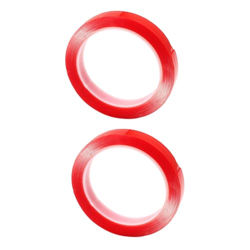Housoutil 2 Rollen Bürokratie Schwer Dünnes Doppelseitiges Klebeband Mehrzweckband Doppelseite Klebeband Für Wand Doppelseitige Klebebänder Doppelseitige Klebebandrolle Rot Acrylsäure von Housoutil