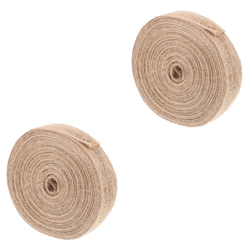 Housoutil 2 Rollen DIY Handgefertigtes Hanfseil Sackleinen Hochzeitsband Für Kranzherstellung DIY Geschenkband Dekoband Bänder Zum Basteln Verpackungsbänder Blumenstraußband DIY Band Jute von Housoutil