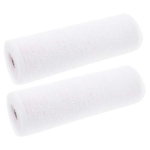 Housoutil 2 Rollen Dekorative Bänder Zum Verpacken Dekorationen Blumenband Hochzeit Blumen- Nähen Schleife Weihnachten Anordnung Blau Bänder Zum Basteln Breit Stoff Plastik Weiß von Housoutil